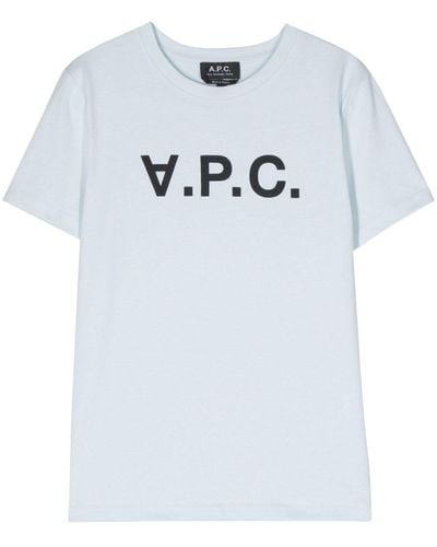 A.P.C. Logo-print Cotton T-shirt - Grijs