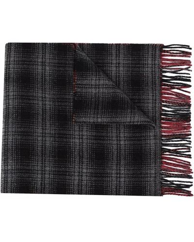 Woolrich Double Wool Check Scarf - Grey