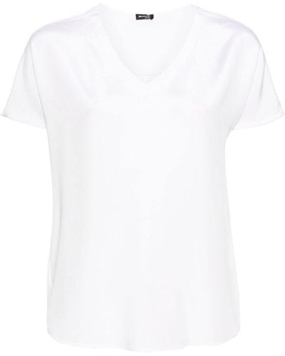 Kiton T-Shirt aus Seide mit V-Ausschnitt - Weiß