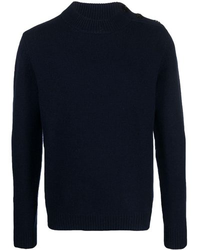 Dondup Button-up Wool-blend Sweater - Blue
