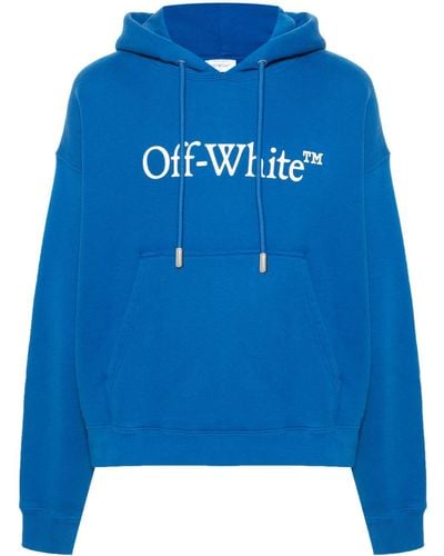 Off-White c/o Virgil Abloh Big Bookish Skate cotton hoodie - Blau
