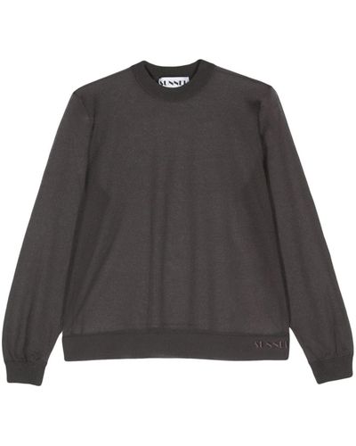 Sunnei Semi-sheer Fine-knit Jumper - Grey