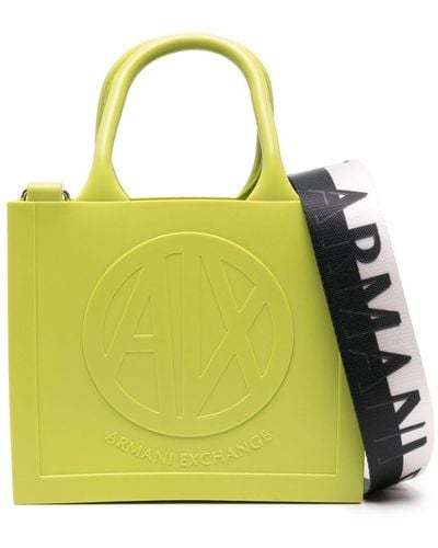 Armani Exchange Logo-embossed Tote Bag - Yellow