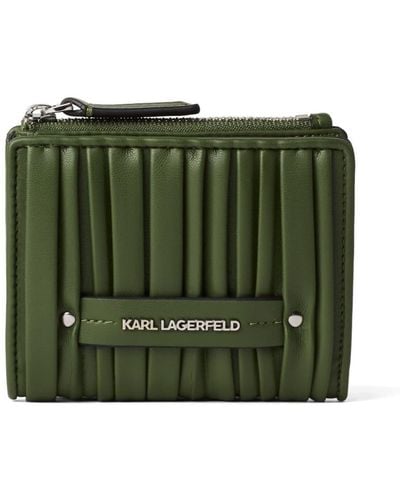 Karl Lagerfeld Petit portefeuille pliant à motif K/Kushion - Vert