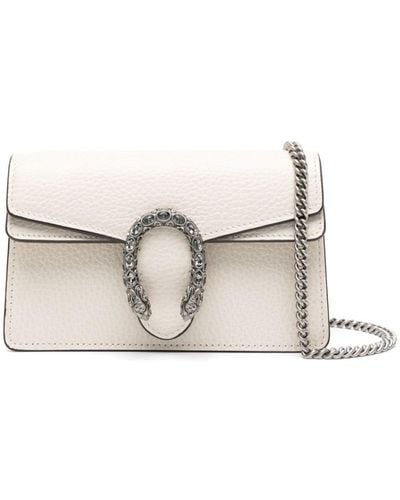 Gucci Dionysus Super-Mini-Tasche Aus Leder - Weiß
