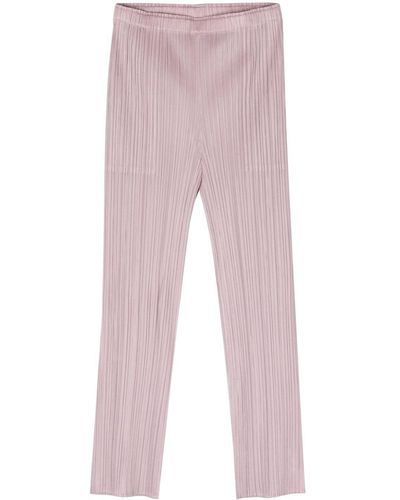 Pleats Please Issey Miyake Pantaloni Monthly Colors: January slim - Rosa