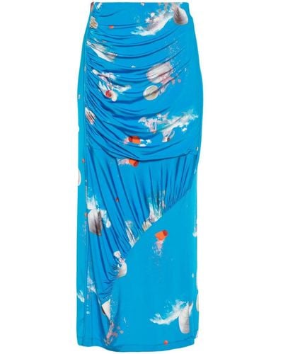 Bimba Y Lola Shells-print Midi Skirt - Blue