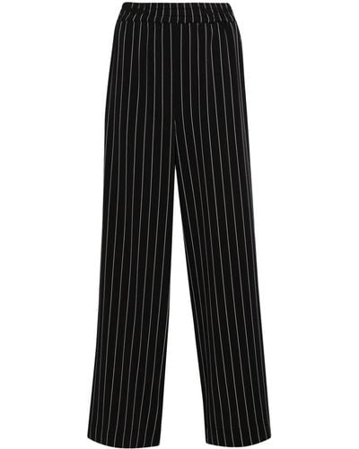 Gestuz Frylagz Pinstriped Wide-leg Trousers - Black