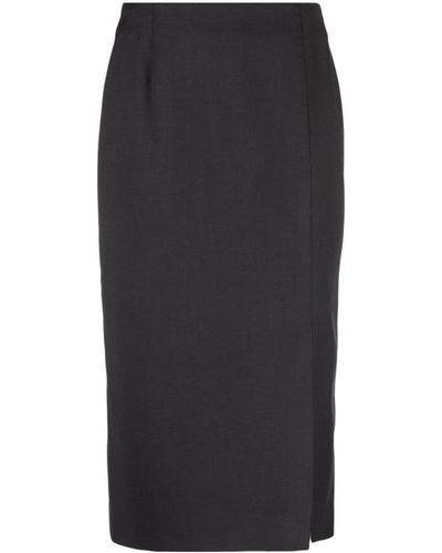 Manuel Ritz High-waist Pleated Midi Skirt - Black