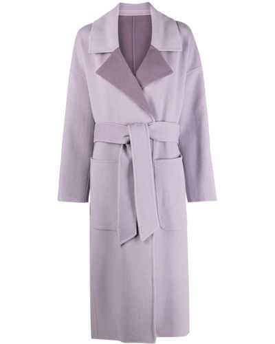 Calvin Klein Df Wool Reversible Wrap-coat - Purple