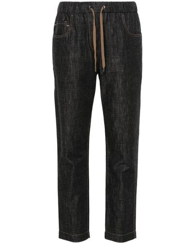 Brunello Cucinelli Jean à coupe droite - Noir