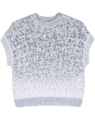 Peserico Sequined Cotton Sweater - Grey