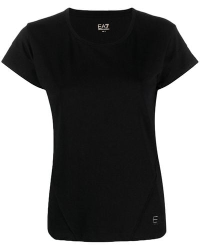 EA7 T-shirt girocollo con stampa - Nero