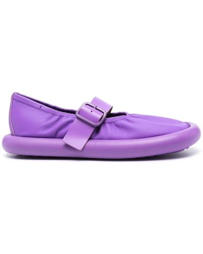 Camper Aqua Leather Ballerina Shoes - Purple