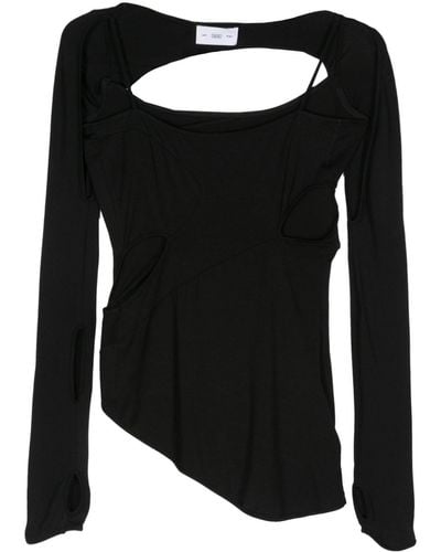 Post Archive Faction PAF Top asimmetrico con cut-out - Nero
