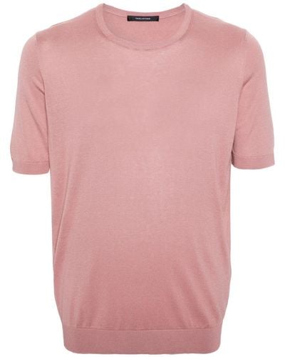 Tagliatore Kurzärmeliger Pullover aus Seide - Pink