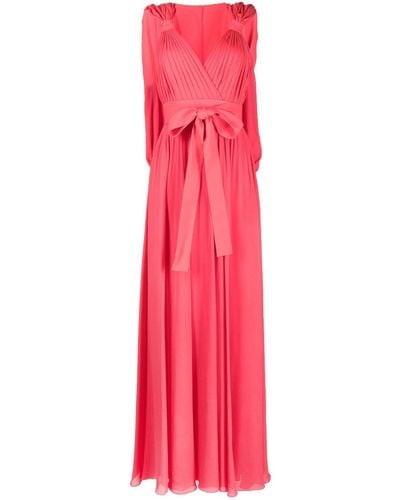 Elie Saab Bow-detail Double Georgette Gown - Pink