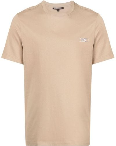 Michael Kors Logo-appliqué Jersey T-shirt - Natural