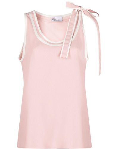 RED Valentino Bow-detail Sleeveless Top - Pink