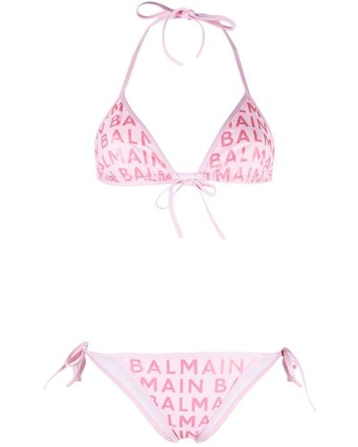 Balmain Bikini Met Logoprint - Roze