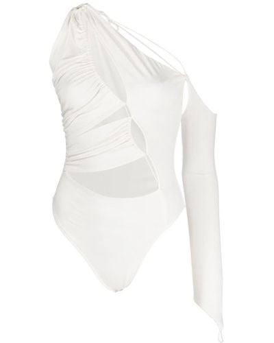 MANURI Guily 2.3 Asymmetric Bodysuit - White