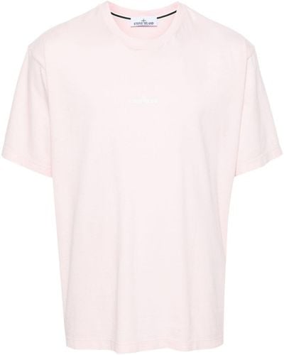 Stone Island Camiseta con logo estampado - Rosa