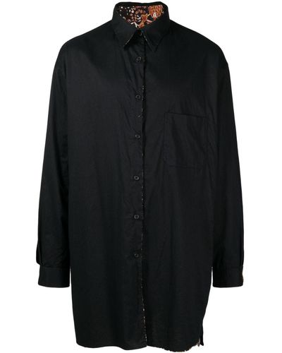 Yohji Yamamoto フローラル シャツ - ブラック