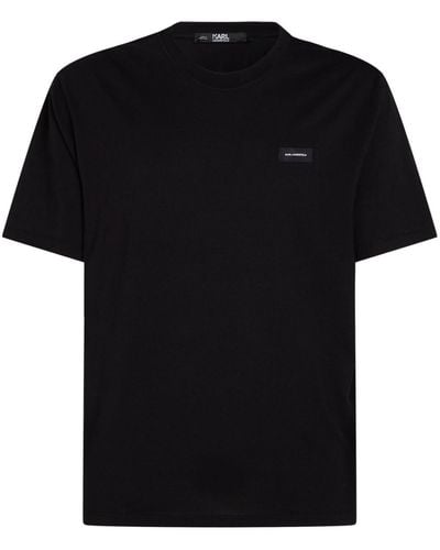 Karl Lagerfeld Logo-patch Cotton T-shirt - Black