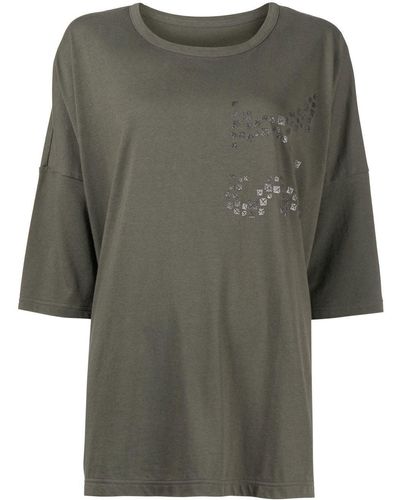 Y's Yohji Yamamoto T-shirt Met Print - Grijs