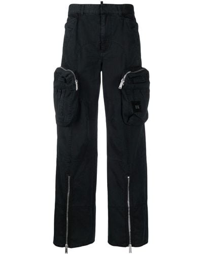 DSquared² Pantalon en coton à poches cargo - Bleu