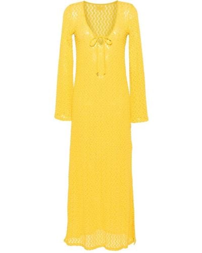 Fisico Guipure-lace Maxi Beach Dress - Yellow