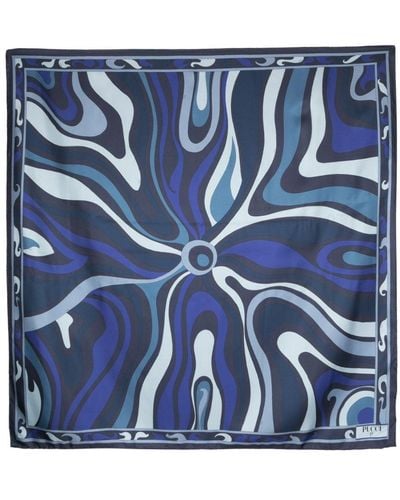 Emilio Pucci Abstract-print Silk Scarf - Blue