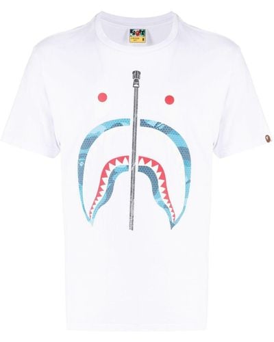 A Bathing Ape Camiseta Colors Shark - Blanco
