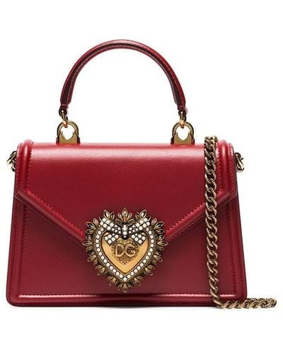 Dolce & Gabbana Borsa Devotion Piccola In Vitello Liscio - Rosso