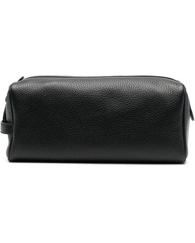 Common Projects Logo-stamp Leather Wash Bag - Black