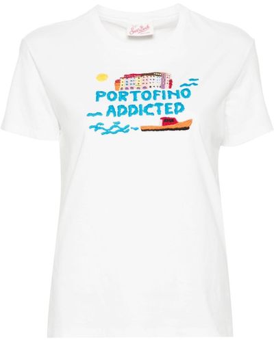 Mc2 Saint Barth Slogan-embroidered T-shirt - ホワイト