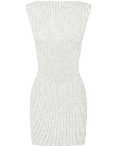 Anna Quan Tory Ribbed-knit Minidress - White