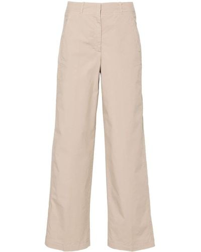 Peserico Pressed-crease Straight Trousers - Natural
