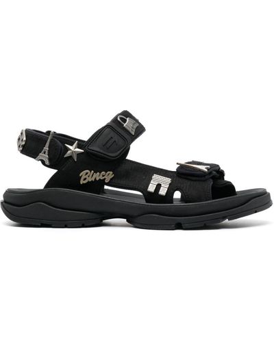 Balenciaga Tourist Embellished Sandals - Black