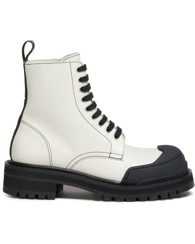 Marni Dada Army Leren Combat Boots - Zwart