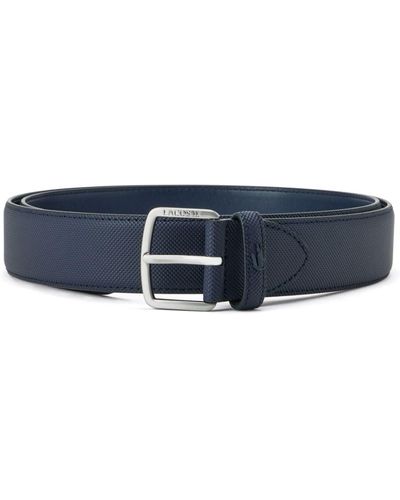 Lacoste Cinturón con logo grabado - Azul