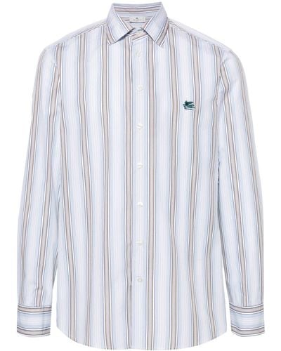 Etro Striped Cotton Shirt - Blue