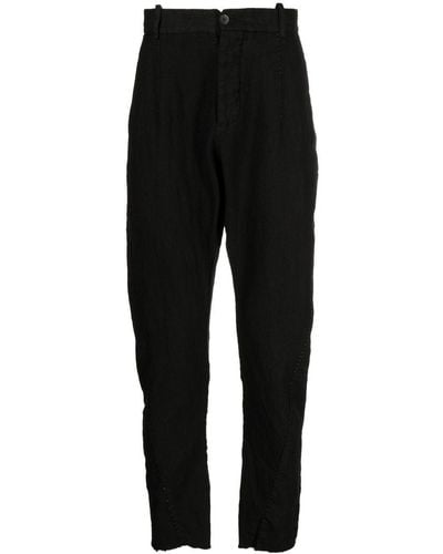 Masnada Pantalones ajustados con dobladillo deshilachado - Negro