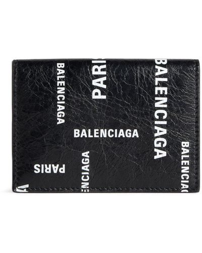 Balenciaga Logo-print Foldover Wallet - Black