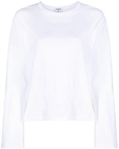 Filippa K Langarmshirt aus Bio-Baumwolle - Weiß