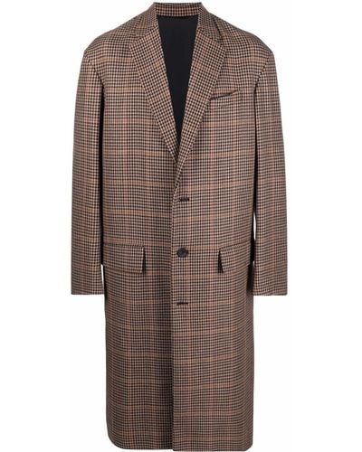 Balenciaga Boxy Check-pattern Coat - Brown