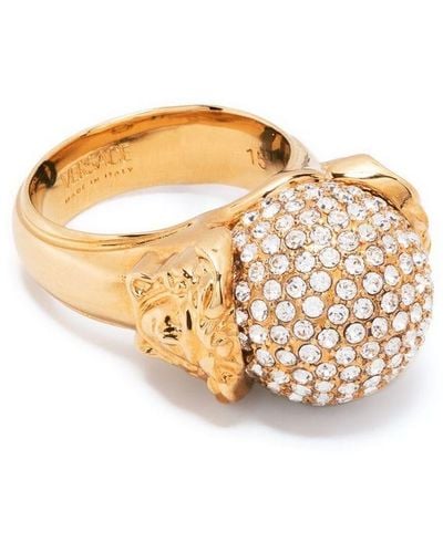 Versace Ring Verfraaid Met Kristallen - Metallic
