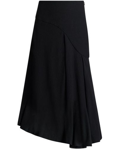 BITE STUDIOS Asymmetric Organic Wool Midii Dress - Black
