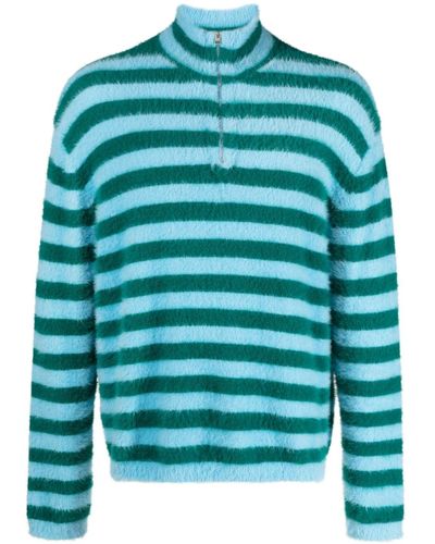 Sunnei Striped High-neck Sweatshirt - Green