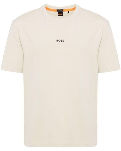 BOSS Logo-print cotton T-shirt - Natur